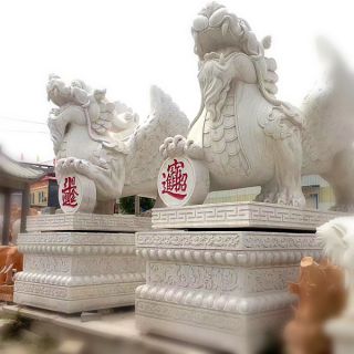 酒店漢白玉貔貅神獸石雕有什么寓意？