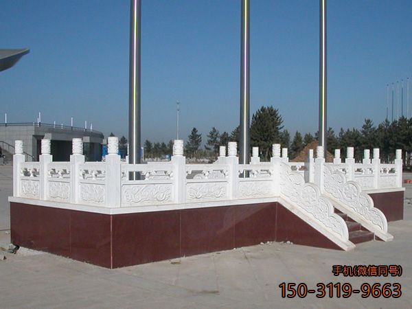 大理石升旗臺(tái)_企業(yè)漢白玉雕花國(guó)旗臺(tái)