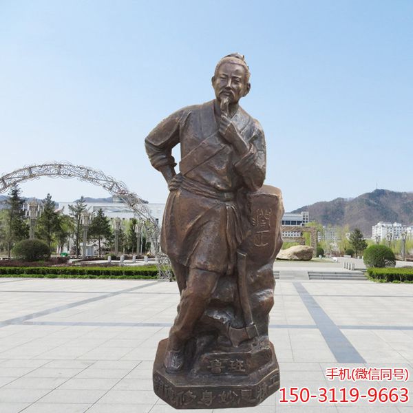 魯班銅雕像_廠家直銷(xiāo)大型古代人物銅像