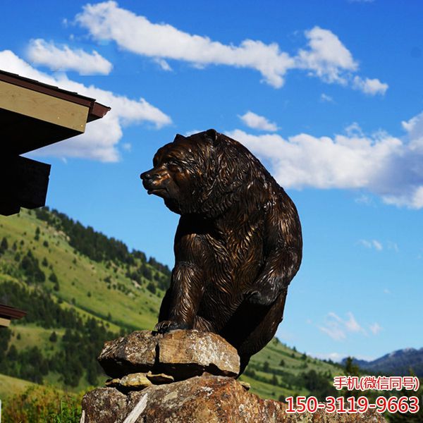 仿真黑熊銅雕塑_動(dòng)物狗熊戶(hù)外花園園林景觀裝飾擺件