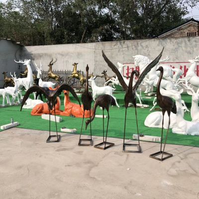 玻璃鋼仿銅抬頭仙鶴有什么寓意？