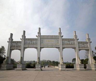 園林景觀大型五門(mén)石雕牌坊