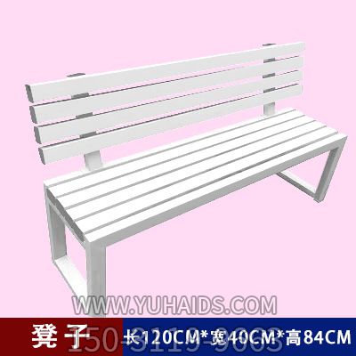 椅子雕塑-公園不銹鋼噴漆烤漆白色長椅雕塑