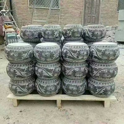 青石柱墩，寺廟柱子底部用的石墩子