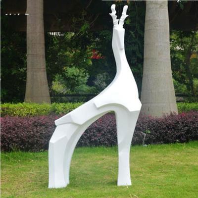 抽象玻璃鋼公園戶外景觀裝飾品鹿雕塑