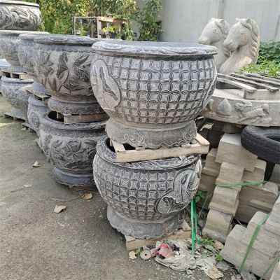 花盆、水缸、魚缸石雕擺件