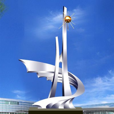 校園廣場(chǎng)大型戶(hù)外景觀(guān)擺件不銹鋼抽象標(biāo)志