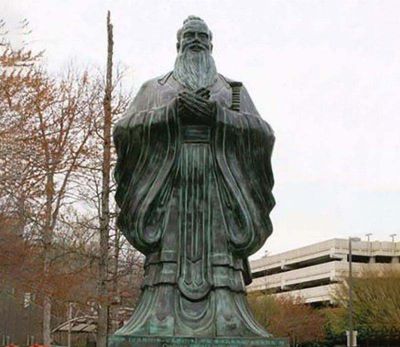 園林大型戶外道家代表人物老子做舊青銅雕