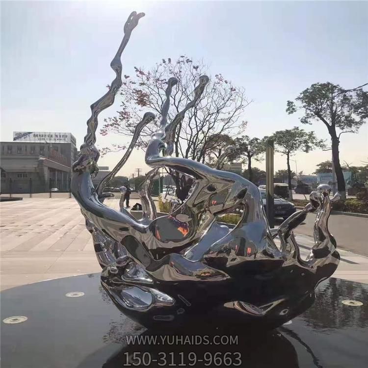 戶(hù)外廣場(chǎng)不銹鋼鏡面創(chuàng)意浪花雕塑