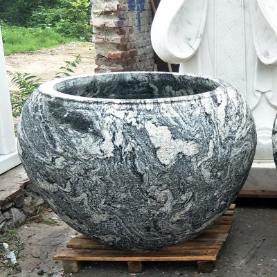 大理石花紋創(chuàng)意庭院養(yǎng)魚缸雕塑