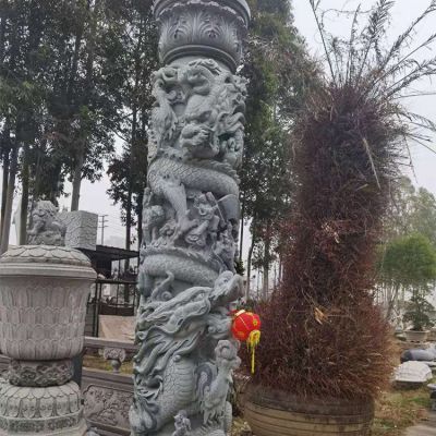 盤龍柱，青石石雕龍柱子