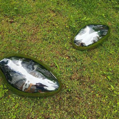 不銹鋼鵝卵石，園林草坪雕塑擺件