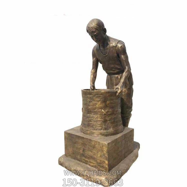 景區(qū)景點(diǎn)戶外街道玻璃鋼仿銅園林景觀擺件人物雕塑