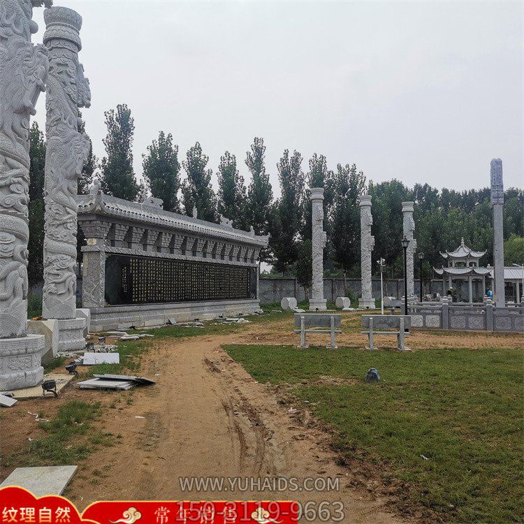 景區(qū)園林石雕龍柱、涼亭、影壁墻，庭院建筑構件定制生產雕塑