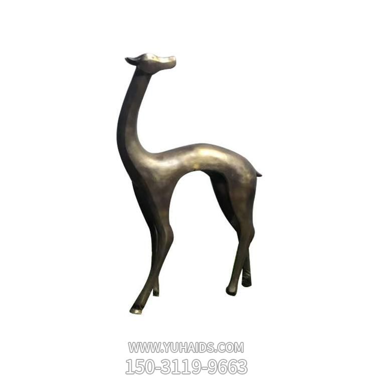 抽象仿銅鹿，玻璃鋼材質(zhì)噴漆雕塑