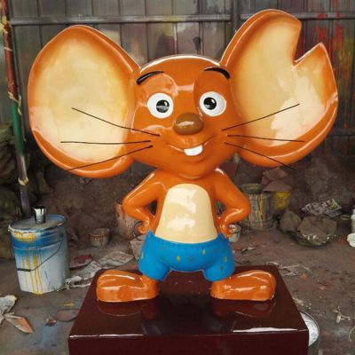 玻璃鋼卡通老鼠，商場(chǎng)美陳擺件