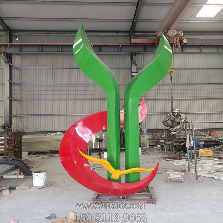 廣場(chǎng)不銹鋼彩繪幾何抽象景觀擺件雕塑