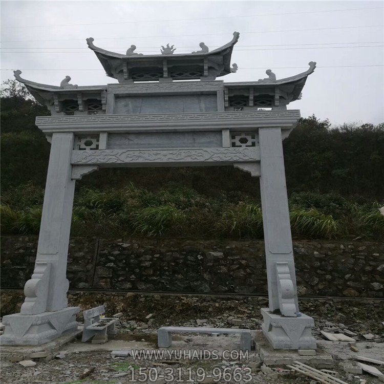 大型石雕戶外單門牌坊雕塑