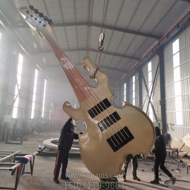 廣場(chǎng)景觀抽象吉他樂器造型不銹鋼雕塑擺件