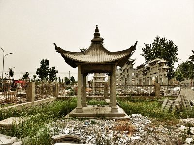 四角仿斗拱頂園林景觀(guān)擺放休閑涼亭