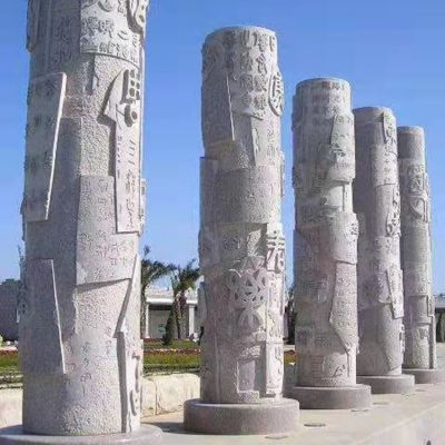 廣場(chǎng)大型大理石石雕浮雕石柱雕塑