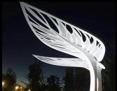 小區(qū)景觀不銹鋼鏤空樹(shù)葉雕塑