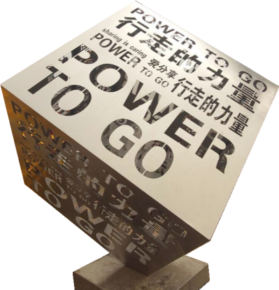 不銹鋼創(chuàng)意立方體，鏤空刻字正方體