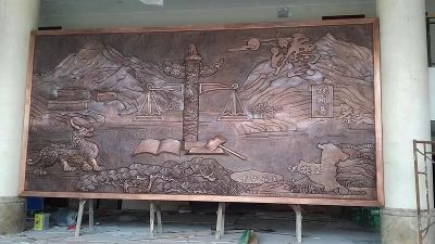 華安政務(wù)大廳地方主題浮雕，紫銅鍛造壁畫