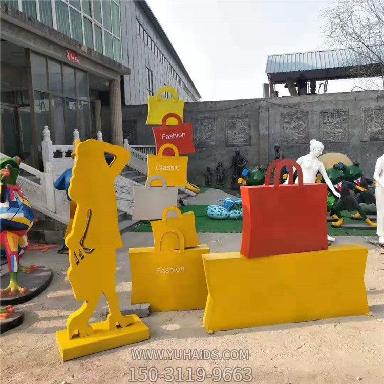 戶(hù)外廣場(chǎng)不銹鋼幾何園林景觀(guān)抽象剪影人物景觀(guān)擺件雕塑