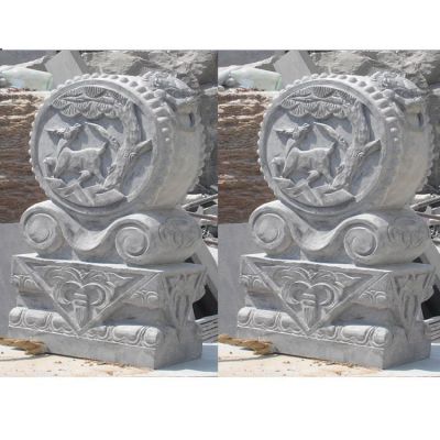 酒店門(mén)口仿古漢白玉雕刻門(mén)鼓石墩