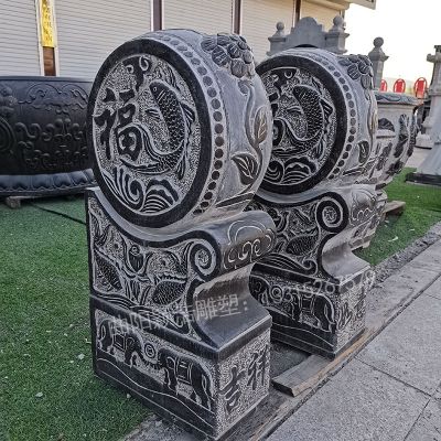 仿古青石門(mén)墩古建園林石雕抱鼓石門(mén)墩吉祥如意門(mén)墩雕刻