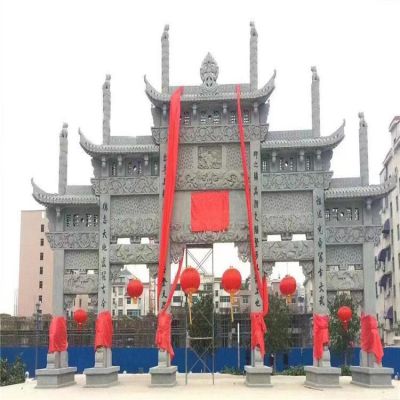 景區(qū)戶(hù)外大型中式門(mén)樓牌坊雕塑