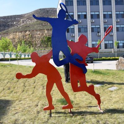 體育運(yùn)動主題剪影人物雕塑擺件，鐵藝、玻璃鋼或不銹鋼材質(zhì)都可制作
