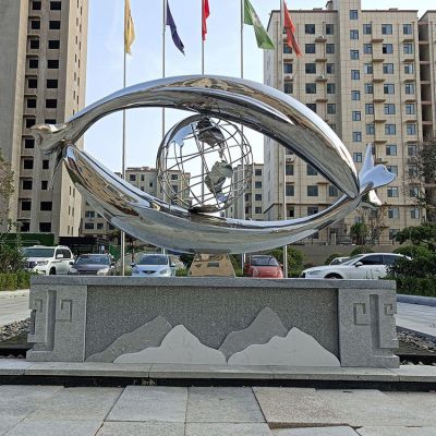 抽象魚，眼鏡，不銹鋼創(chuàng)意景觀標(biāo)識(shí)