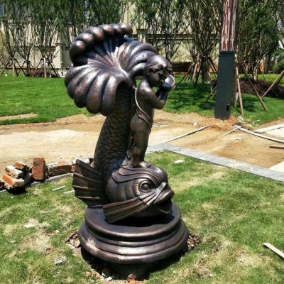 噴水鯉魚(yú)銅雕擺件
