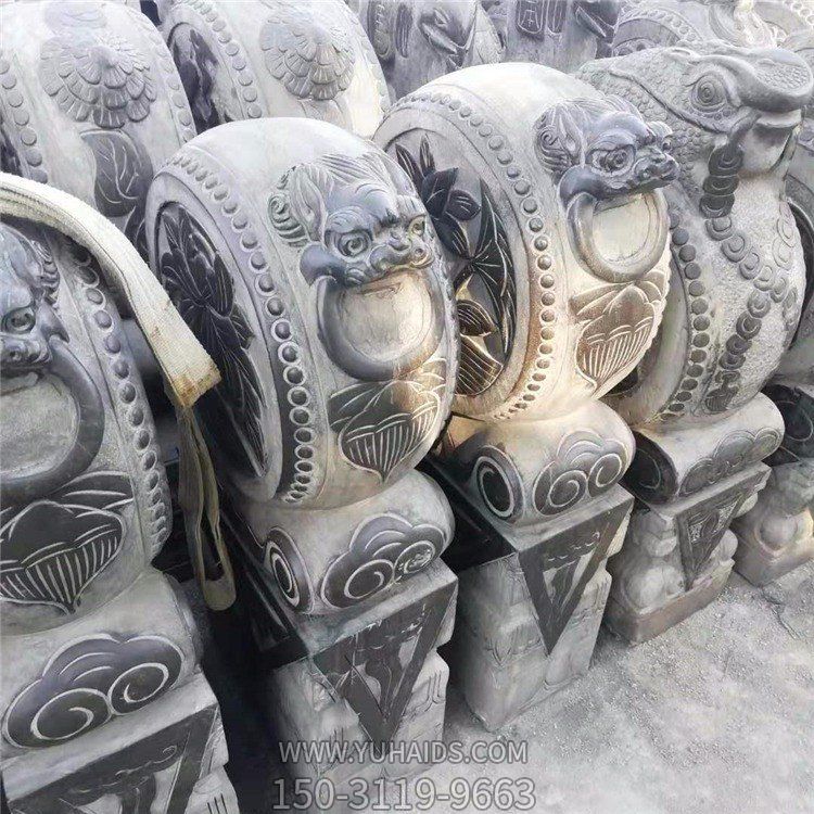 石雕抱鼓，古建門口吉祥裝飾構(gòu)件雕塑