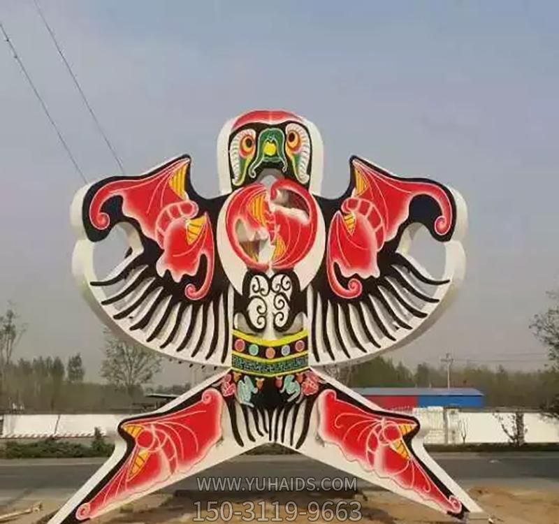 城市花園廣場(chǎng)彩繪漢白玉風(fēng)箏石雕雕塑