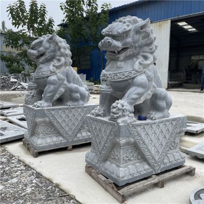 青石大獅子，2米5高大門鎮(zhèn)宅石雕獅子