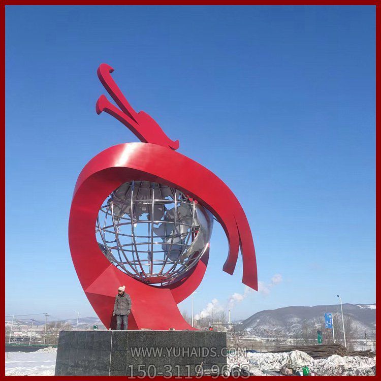 園林戶(hù)外不銹鋼創(chuàng)意景觀地球儀雕塑