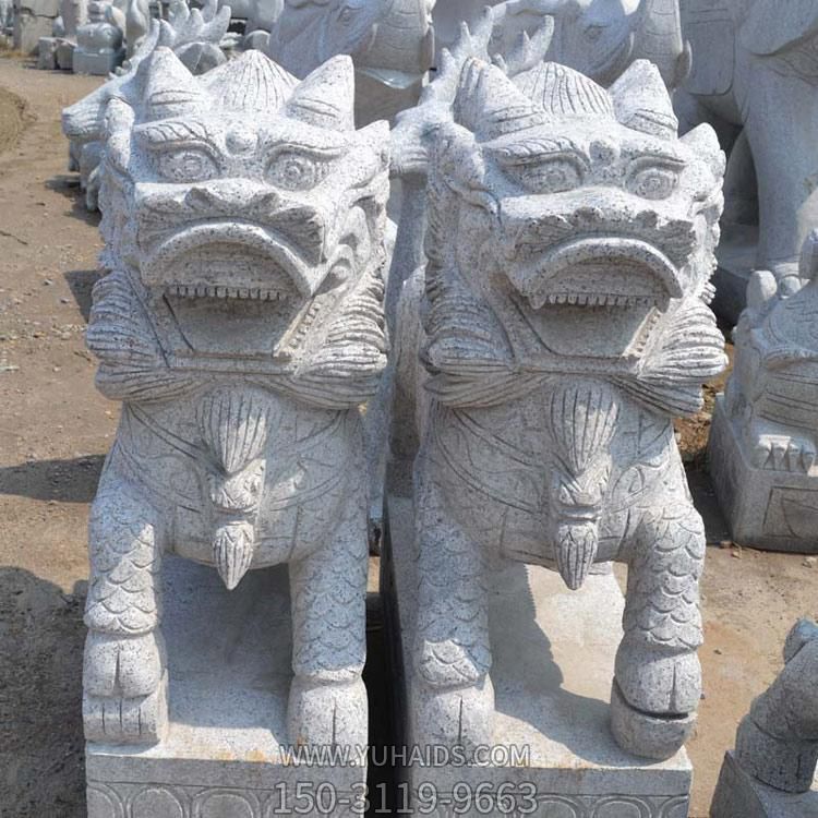 大理石石雕戶(hù)外庭院門(mén)口鎮(zhèn)宅招財(cái)獅子雕塑