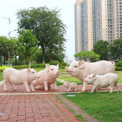 玻璃鋼仿真豬，豬仔仿真動(dòng)物雕塑