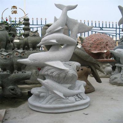 黃銹石雕刻海洋動(dòng)物海豚景區(qū)廣場(chǎng)景觀雕塑擺件 