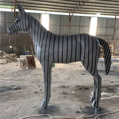 玻璃鋼戶(hù)外動(dòng)物景觀斑馬雕塑