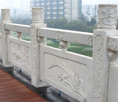 小區(qū)荷花池塘大理石防護欄桿