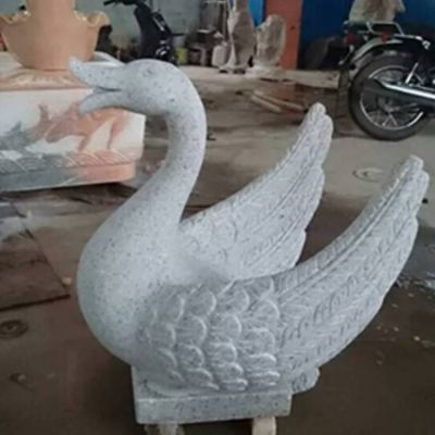 大理石雕刻天鵝噴水?dāng)[件小區(qū)廣場噴泉雕塑