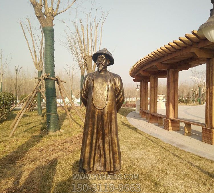 學(xué)院廣場(chǎng)晚晴愛(ài)國(guó)英雄林則徐玻璃鋼仿銅雕塑