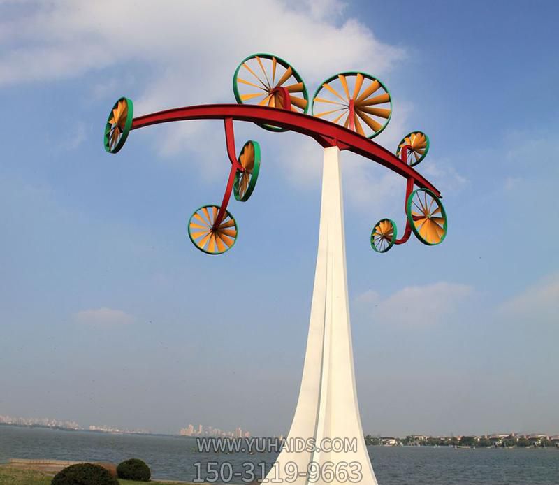 園林景區(qū)擺放鏤空不銹鋼風車雕塑