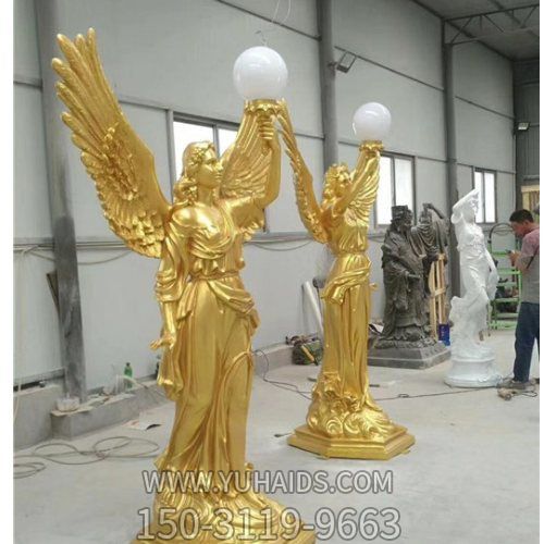 不銹鋼戶(hù)外街道景觀西方天使人物雕塑