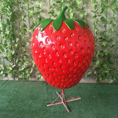 草莓，玻璃鋼仿真植物雕塑