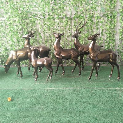 仿銅鹿，塊面效果，可改色